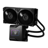 The MEG CORELIQUID S Series liquid cooler provides out of box support for LGA 1700 with a 2.4 inch IPS Display.