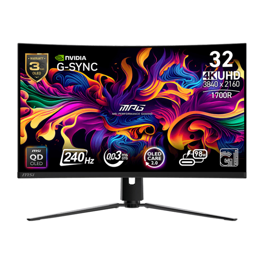 MSI MPG 321CURX QD-OLED 31.5" 4K UHD 240Hz Curved Gaming Monitor