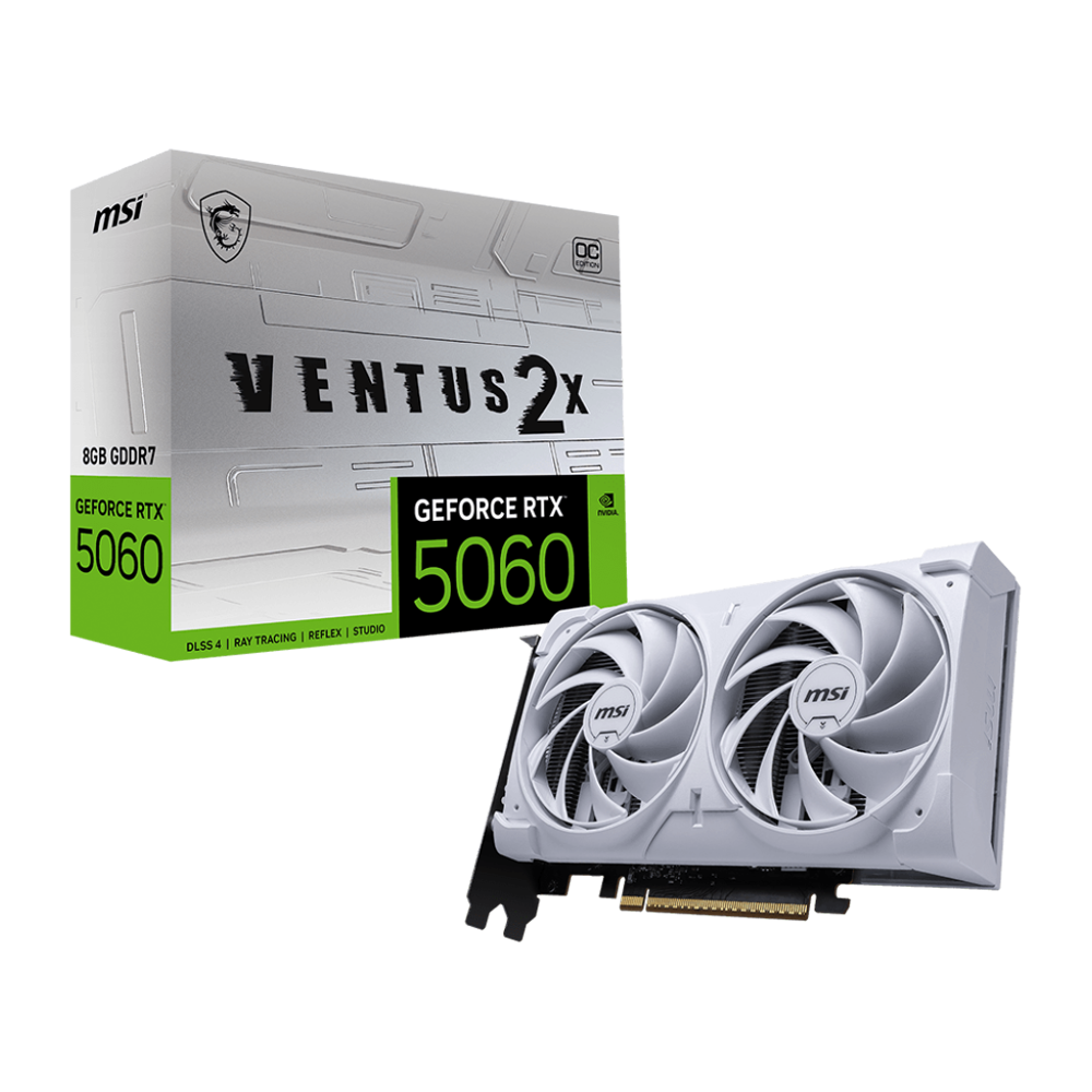MSI GeForce RTX™ 5060 8G Ventus 2X OC White 8GB GDDR7 Graphics Card (50 Series)