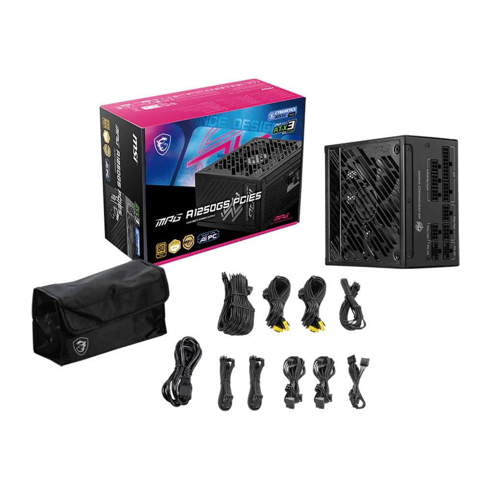 MSI MPG A1250GS PCIE5 ATX3.1 80 Plus Gold Full Modular Power Supply