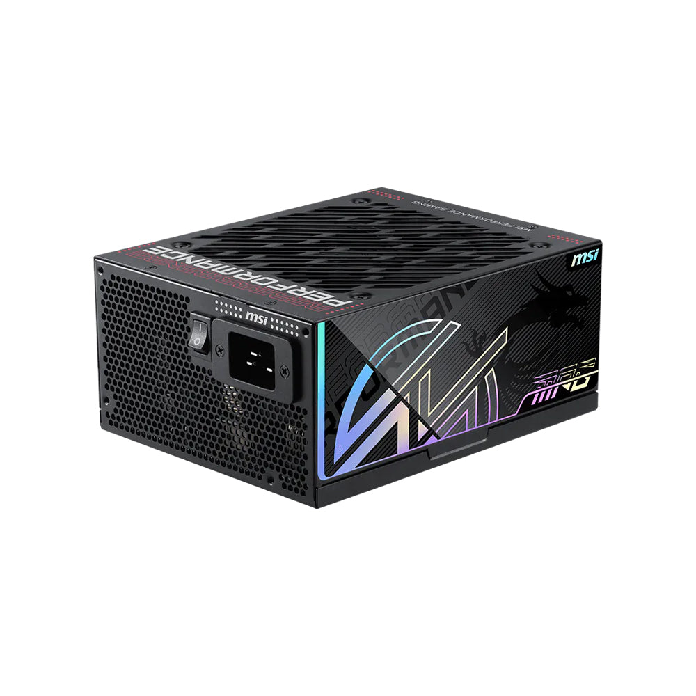 MSI MPG Ai1600TS PCIE5 ATX3.1 80 Plus Titanium Full Modular Power Supply