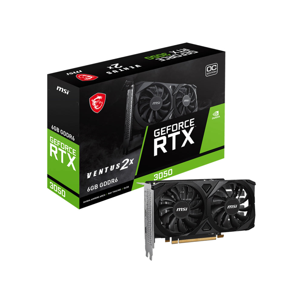 MSI GeForce RTX™ 3050 Ventus 2X E 6G OC 6G B GDDR6 Graphics Card (30 Series)