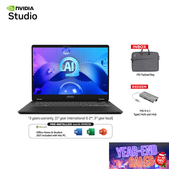 MSI Prestige 14 AI Studio C1UDXG 046 Business and Productivity Laptop