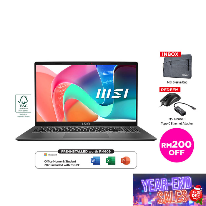 MSI Modern 15 F1MG 033 Business and Productivity Laptops