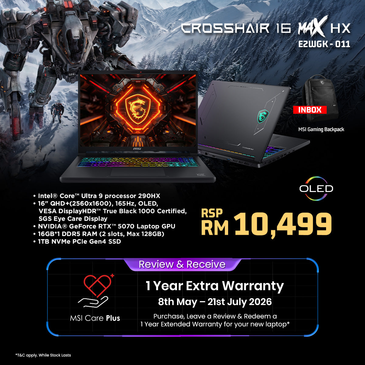 [Pre Order] MSI Crosshair 16 Max HX E2WGK 011 Gaming Laptop