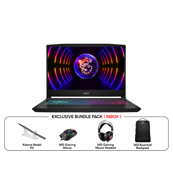 15.6-inch FHD laptop display with dragon brand identity, 4-Zone RGB keyboard, trackpad. Exclusive bundle pack included.