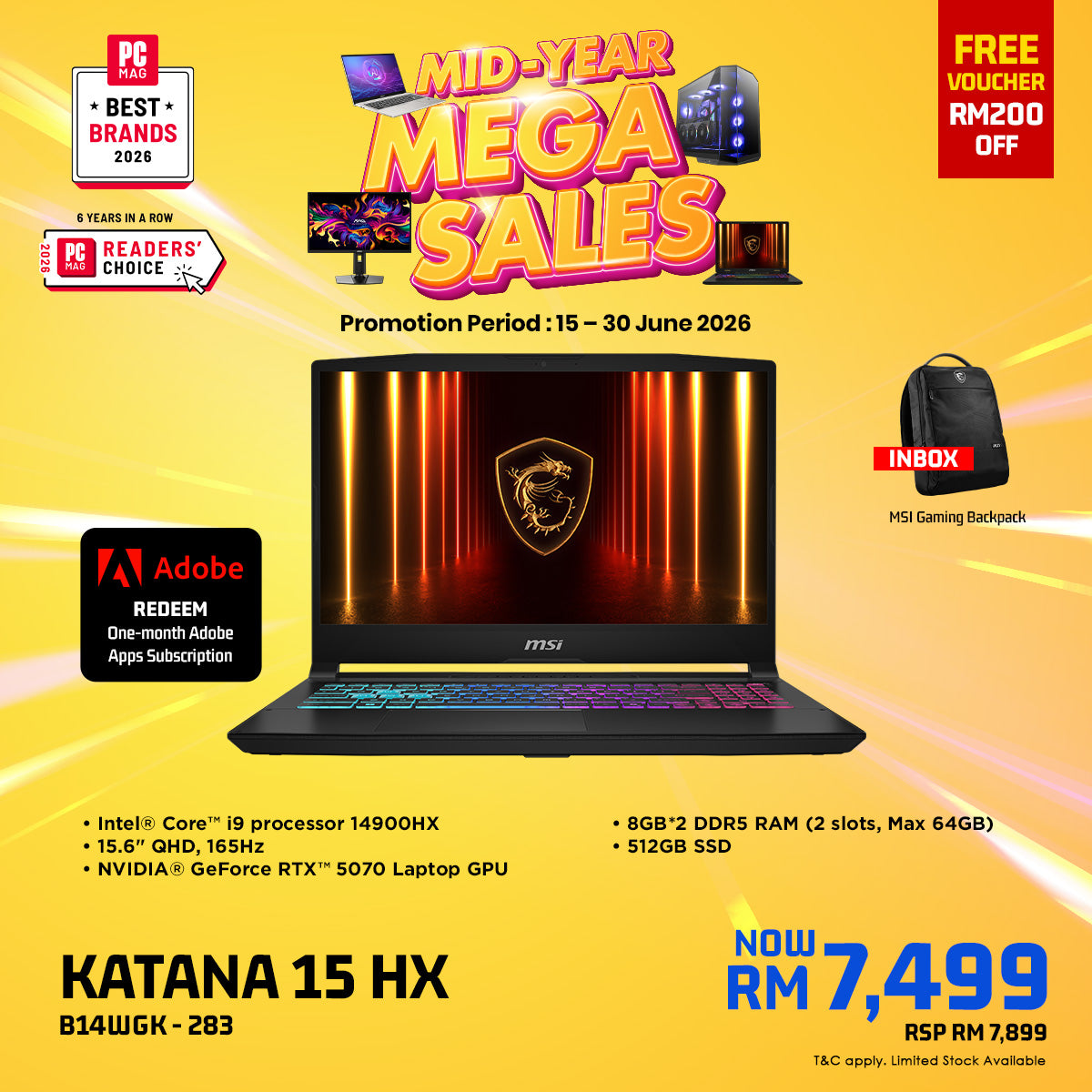 MSI Katana 15 HX B14WGK 283 Gaming Laptop