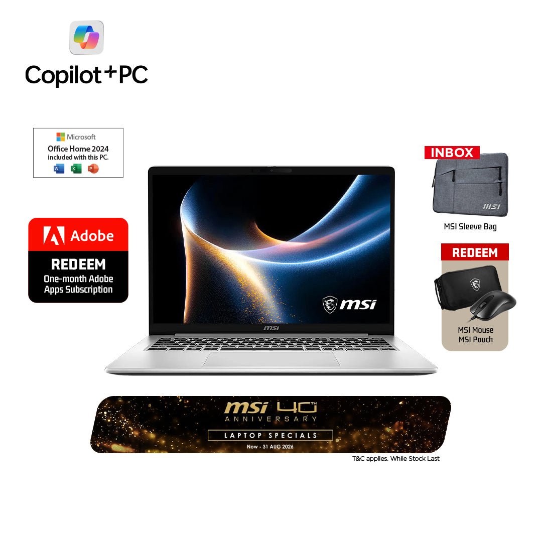 MSI Modern 14S AI+ G3MG-061MY Business and Productivity Laptop