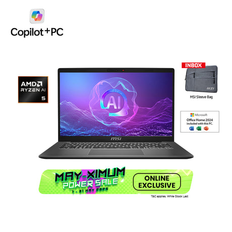 [Online Exclusive] MSI Modern A14 AI+ F3HMG 025 Business and Productivity Laptop