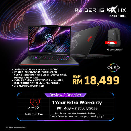 [Pre Order] MSI Raider 16 Max HX B2WI 081 Gaming Laptop