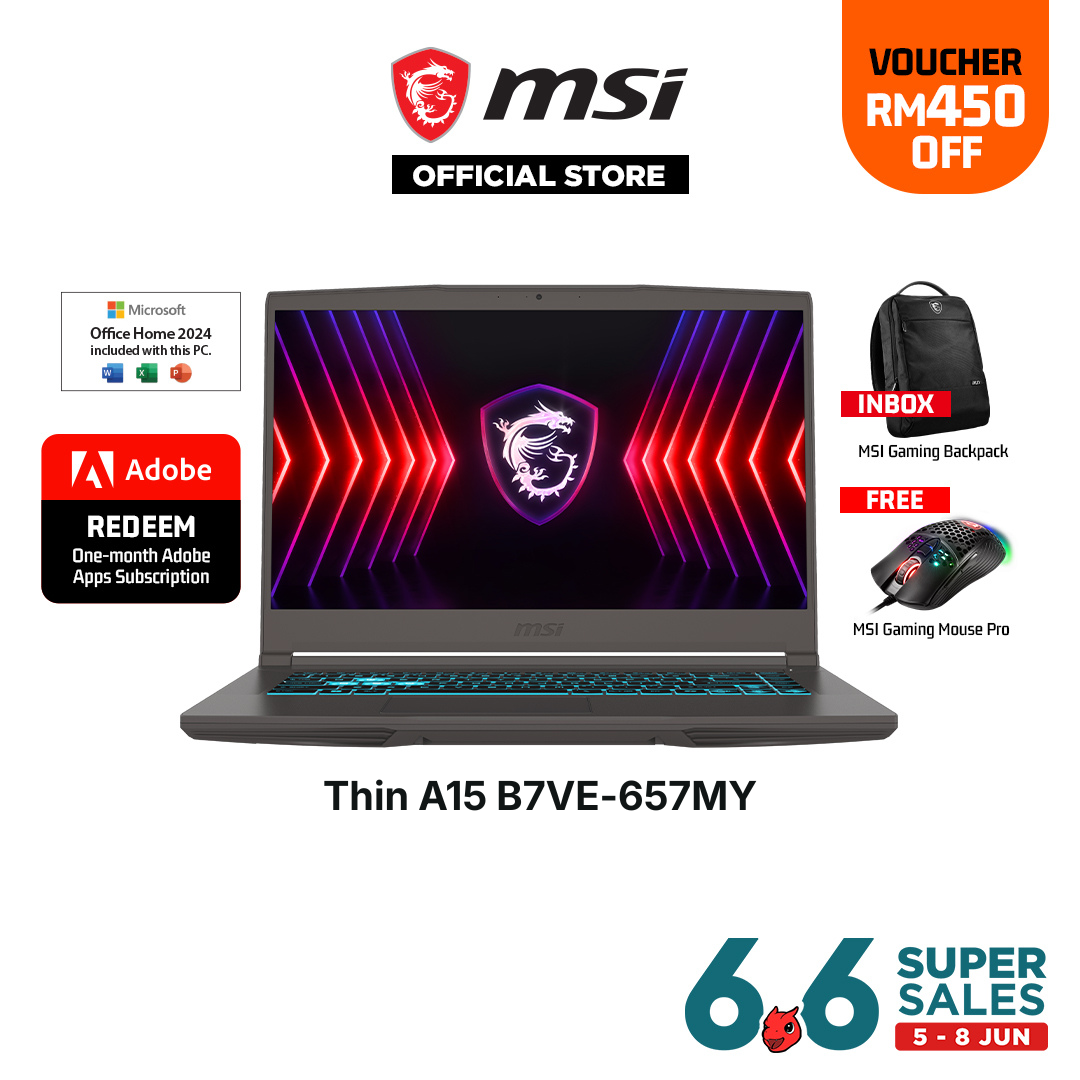 [Online Exclusive] MSI Thin A15 B7VE 657 Gaming Laptop