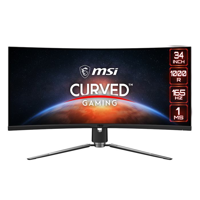 34 inch Curved Gaming Monitor: 3440x1440 resolution 1000 R, 165 Hz Refresh Rate, 1ms response rate