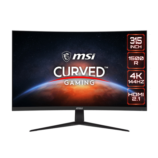 31.5 inch Curved Gaming Monitor: 3840x2160 UHD, 1500R, 4K 144Hz refresh rate, HDMI 2.1